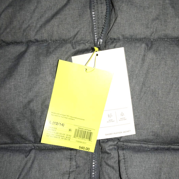 All In Motion Boys Girls Short Puffer Jacket Large 12/14 Gray Extendable… - Picture 9 of 12